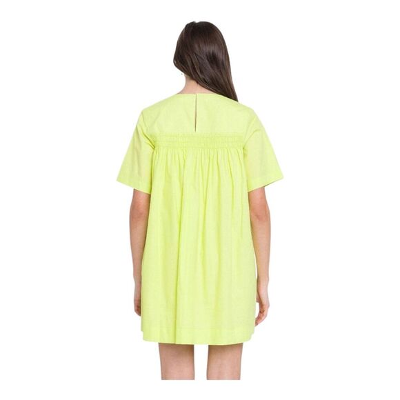 English Factory Highlighter Yellow Ruffle Babydoll Pockets Shirt Dress, XS - Picture 4 of 16
